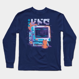 Insert Disk - Cute Geek Nerd Cat Gift Long Sleeve T-Shirt